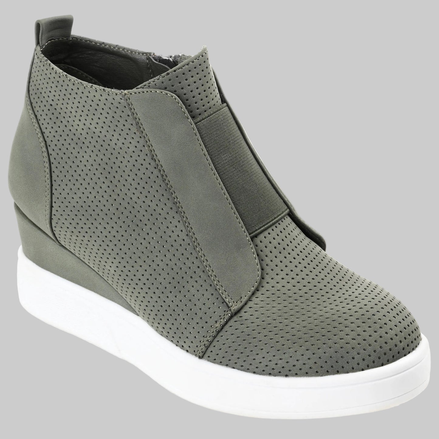 Olive wedge sneakers
