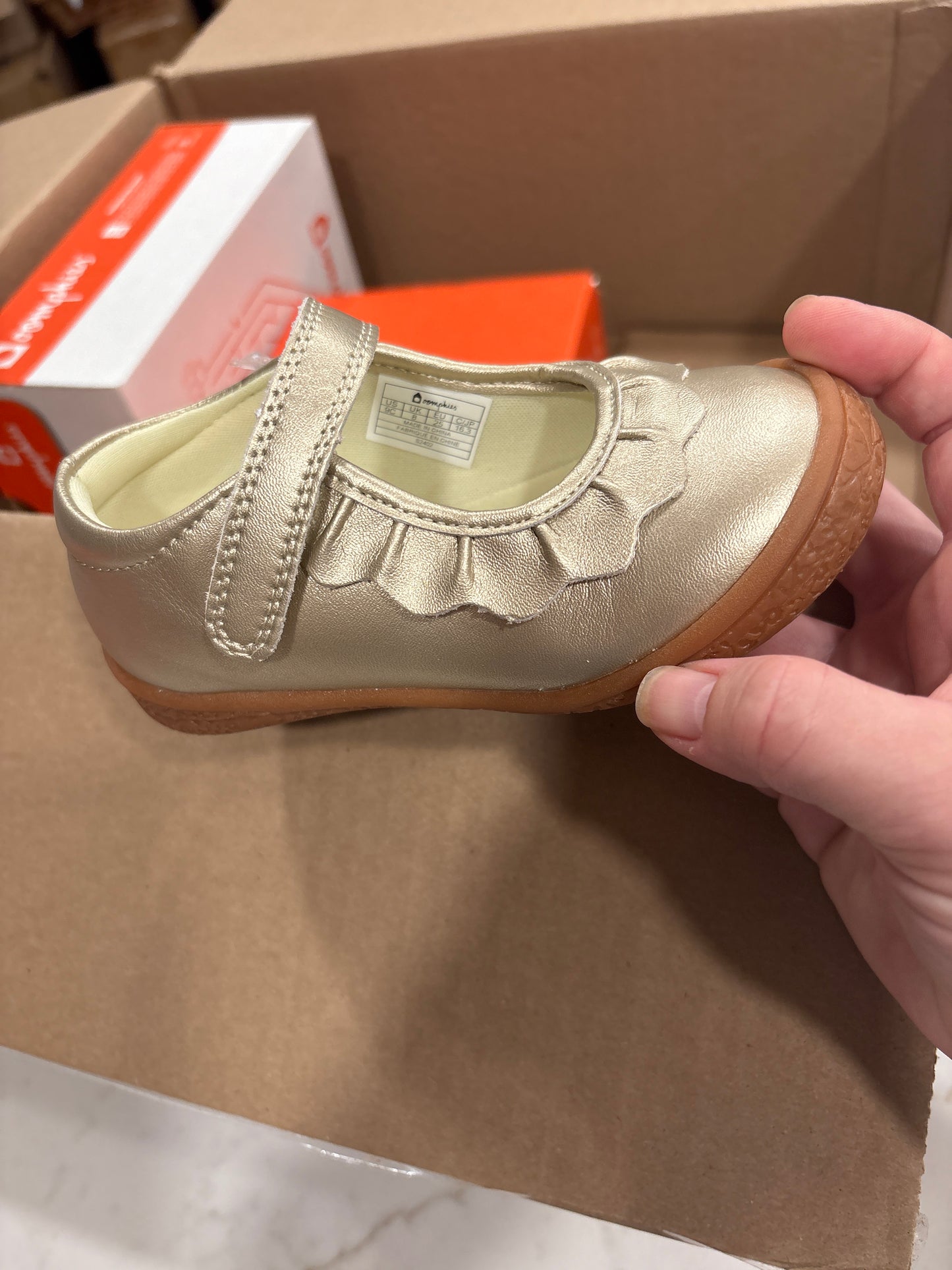 Mary Jane Gold Leather