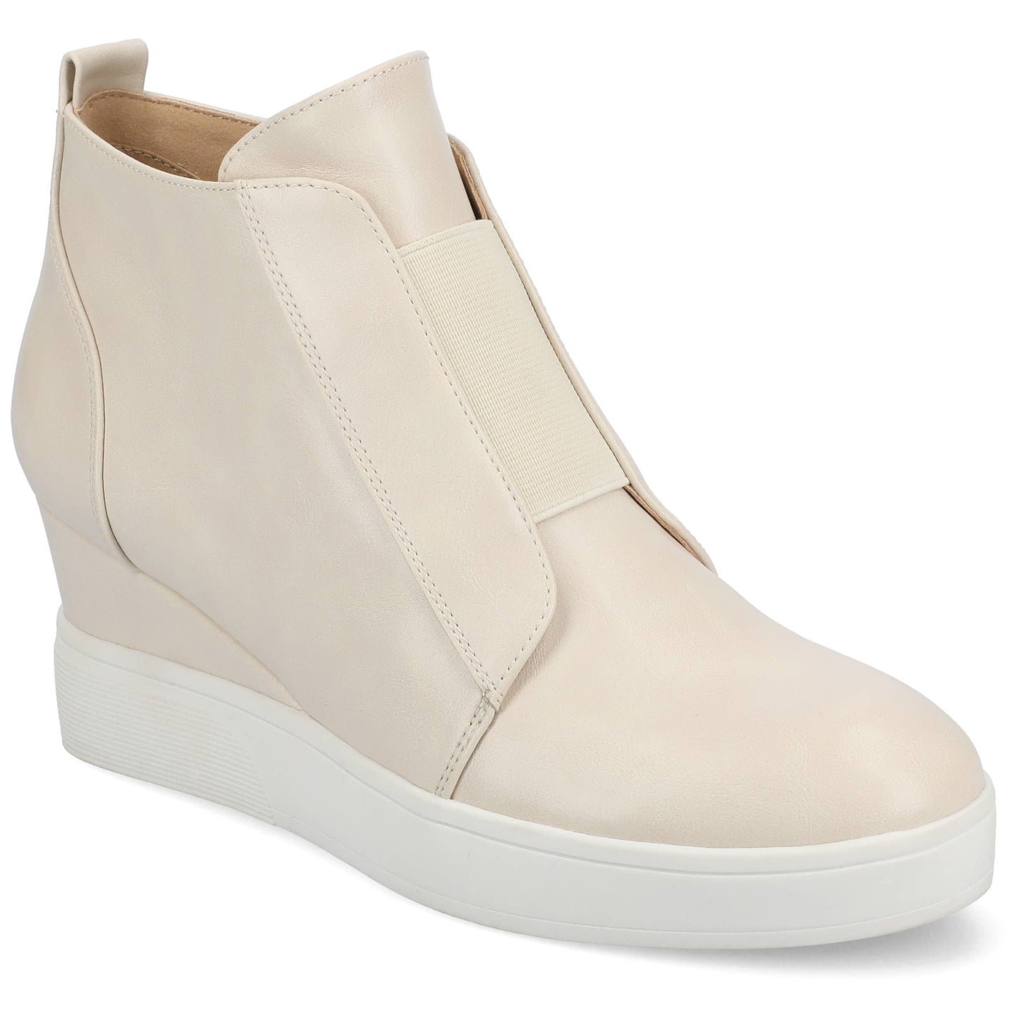 Clara Wedge Sneakers In Faux Leather: Black / 9 / Medium
