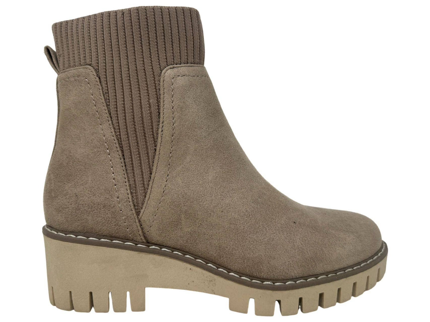 Sweater Cuffed Boot: Taupe