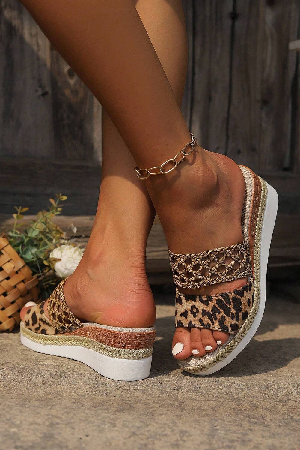 Leopard and Braided Wedges