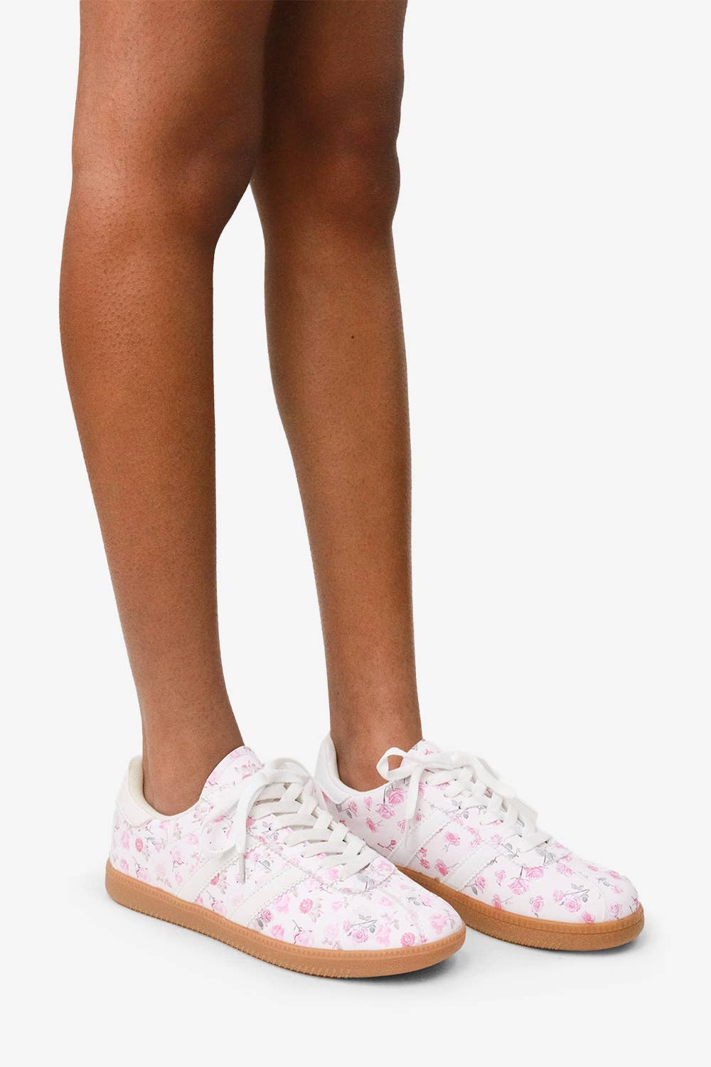 White Floral Sneakers