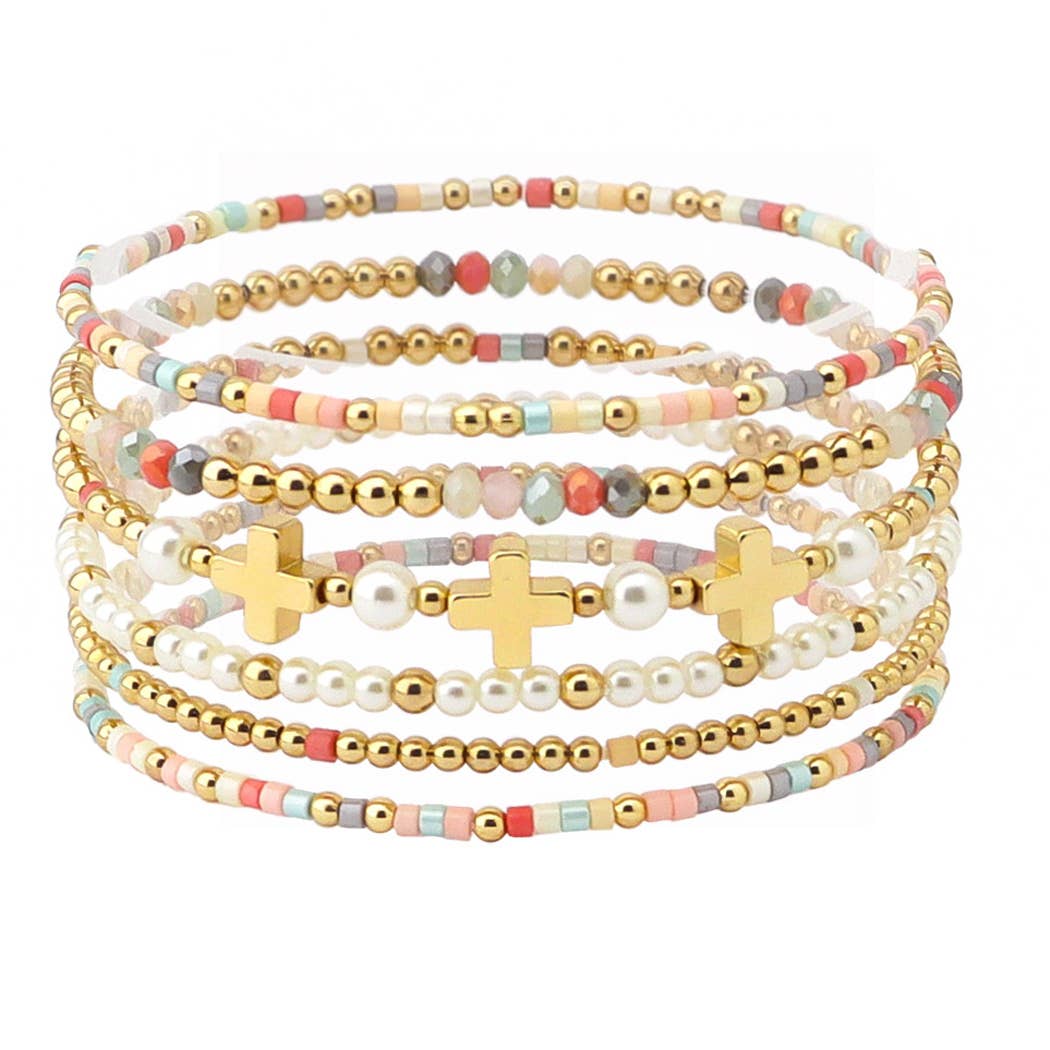 Multi colored cross stack