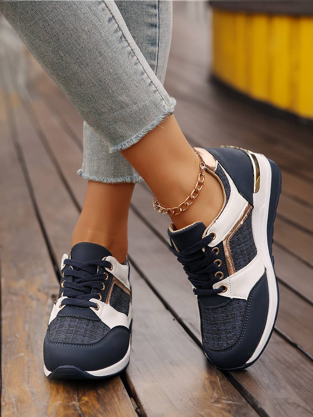 Wedge Sneakers: Sail Blue