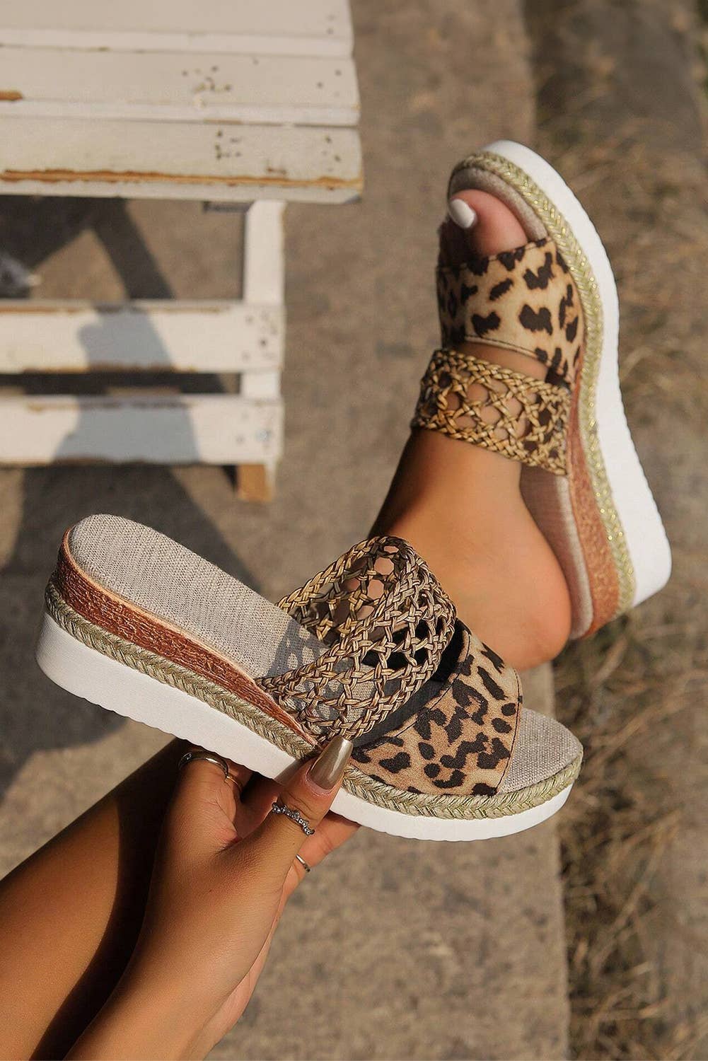 Leopard and Braided Wedges
