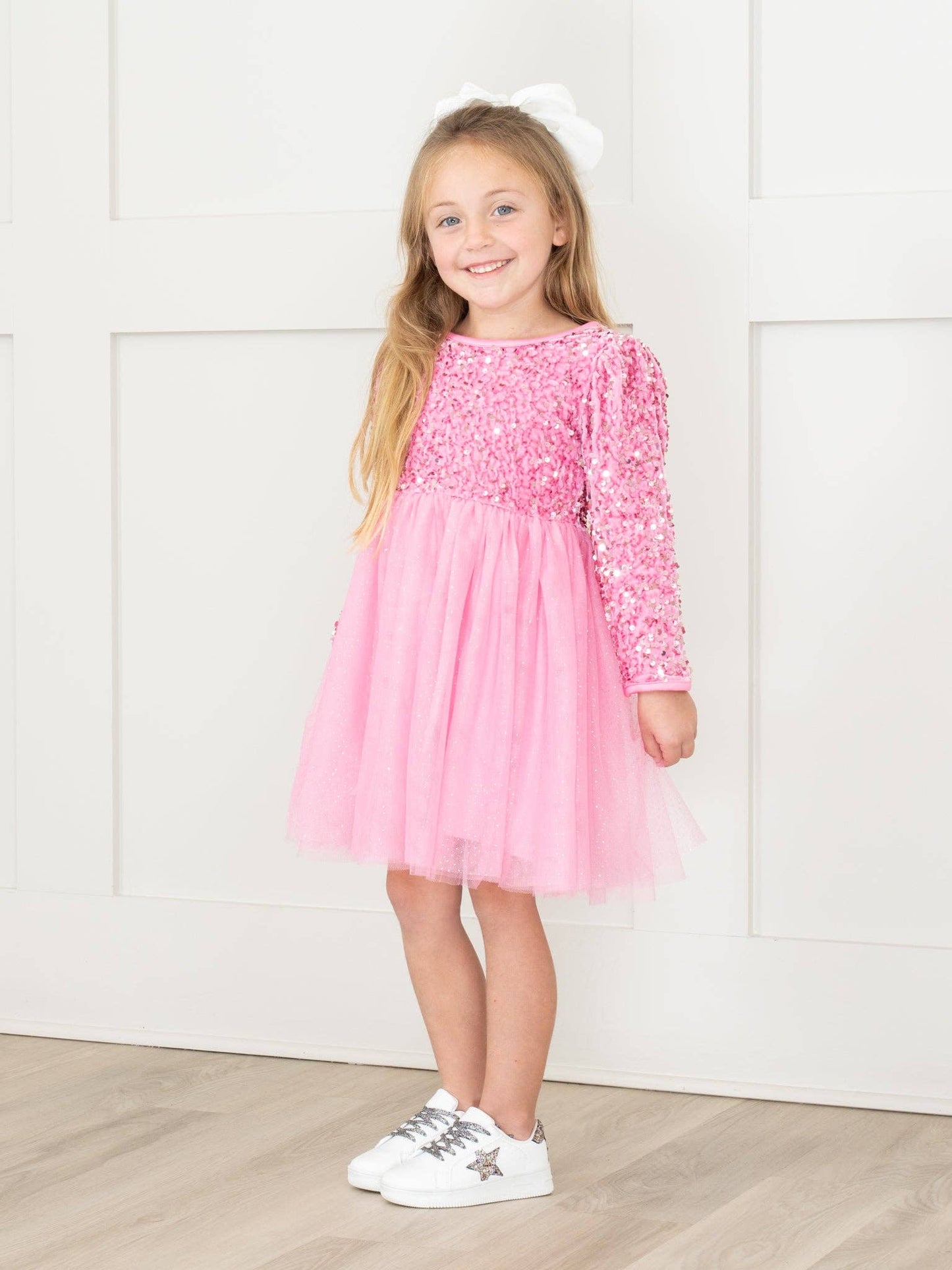 Girls' Sparkle Star Sneaker: Rainbow Glitter