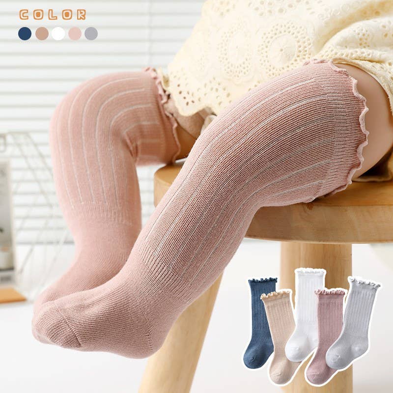 Baby over-the-knee socks: White