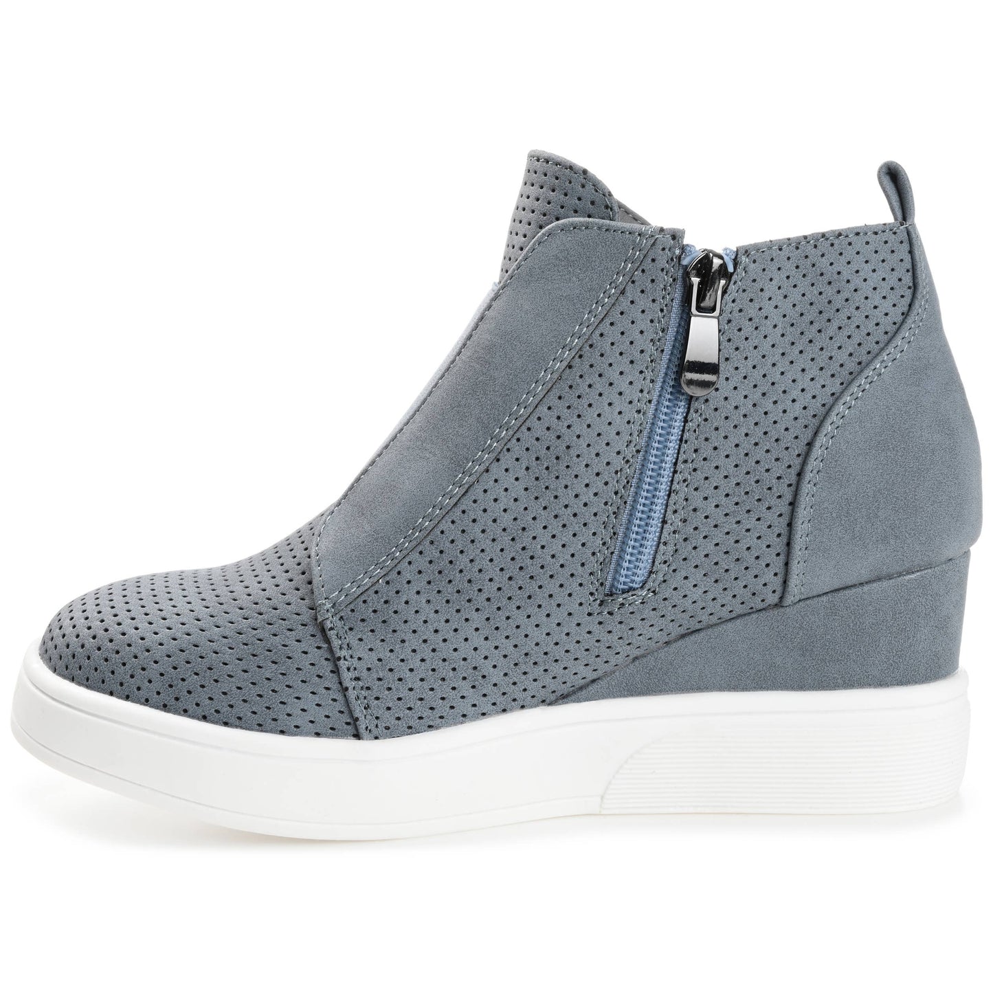 Clara Wedge Sneakers In Faux Leather: Black / 9 / Medium