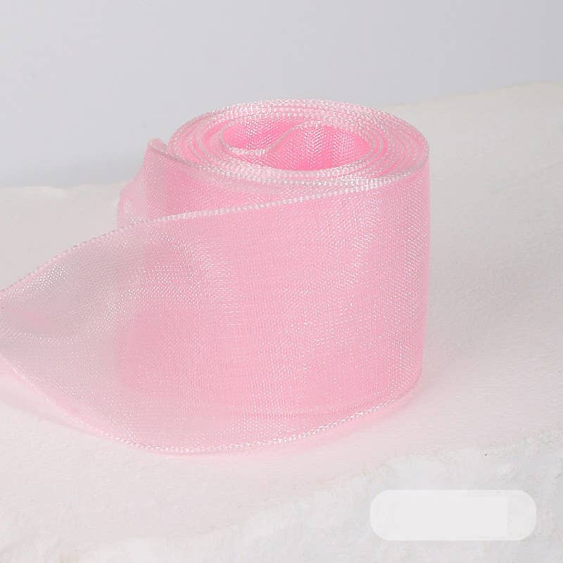 Sheer ribbon shoelaces Pink