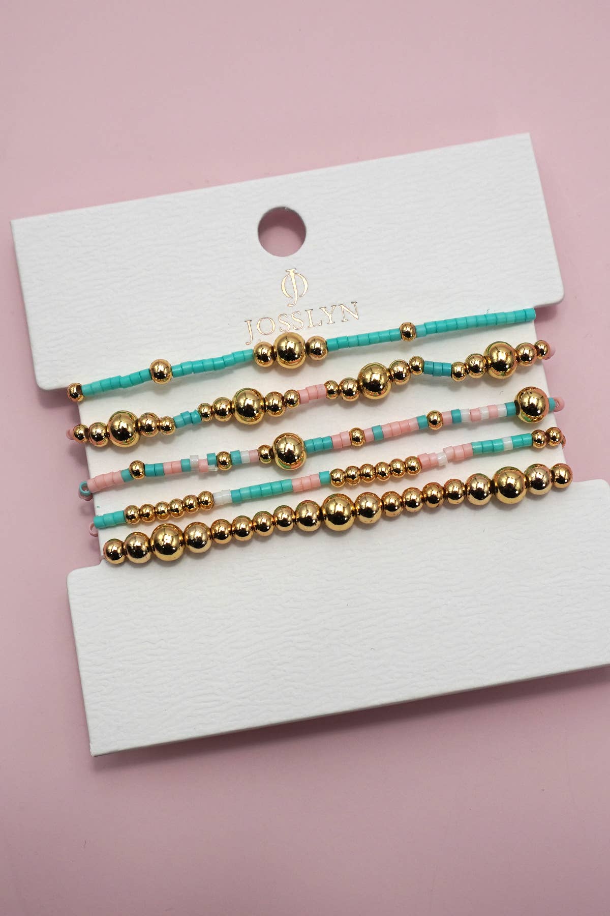 Multi layering bracelet teal/gold