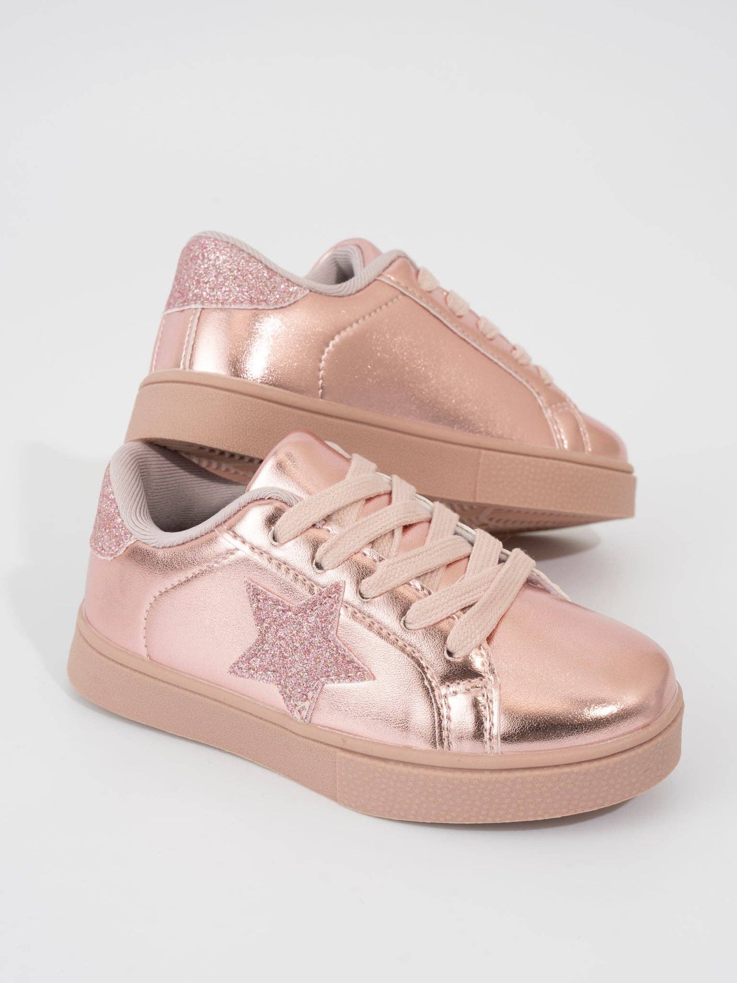 Girls' Sparkle Star Sneaker - Metallic Pink: 7C