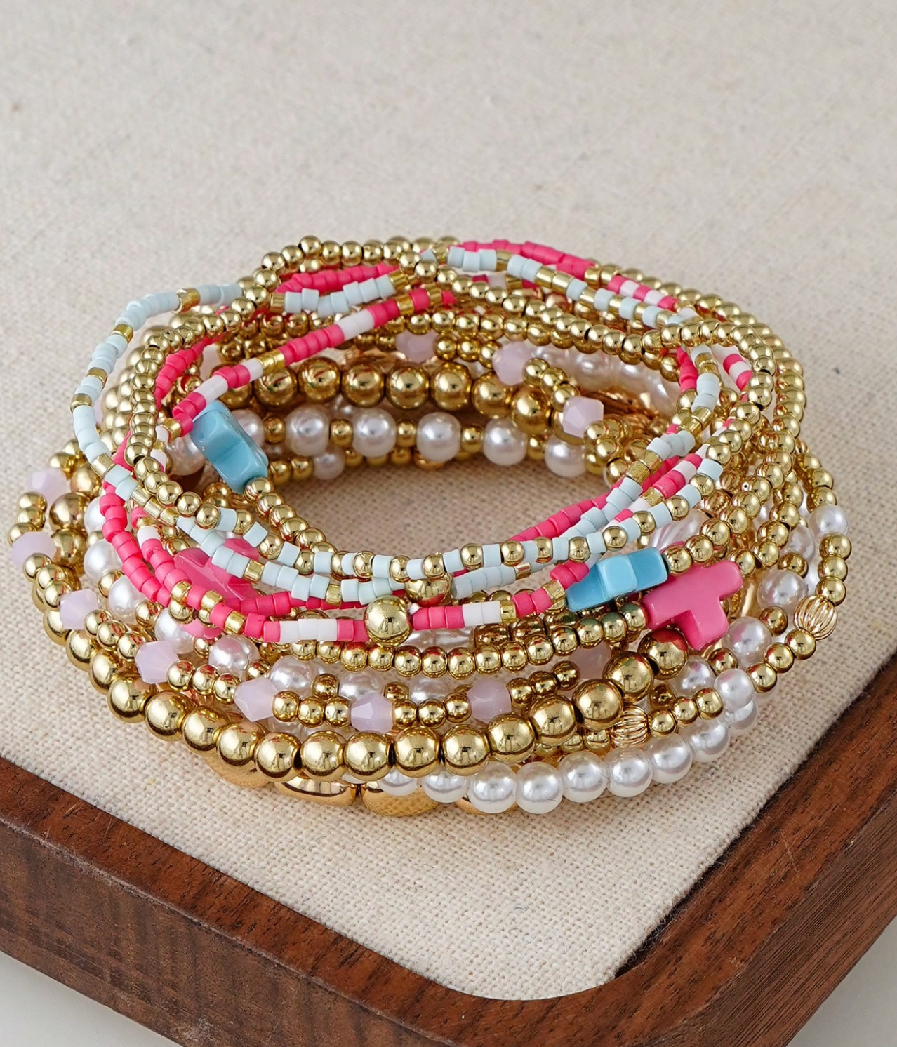 Cross bracelet stacks