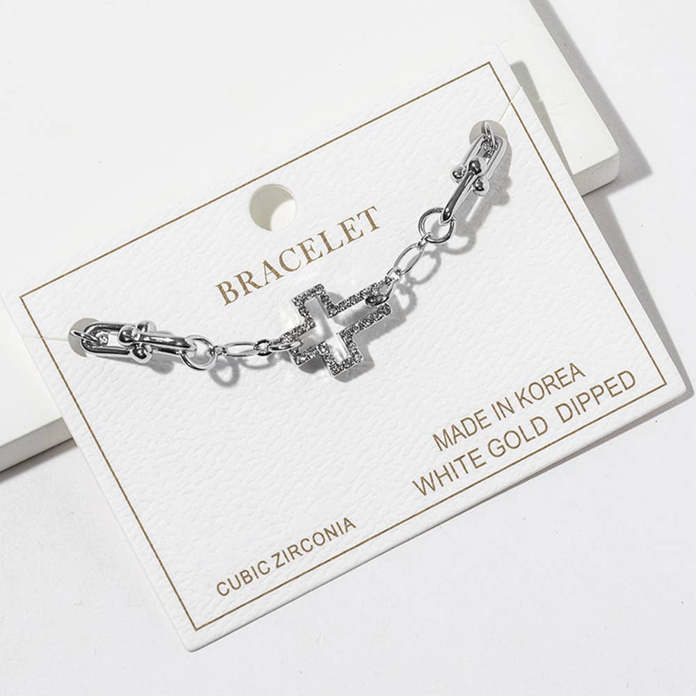 Gold cross bracelet