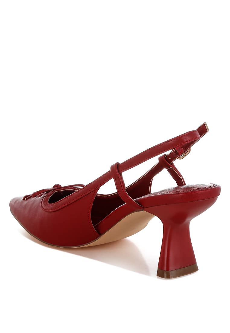 Red corset kitten heel