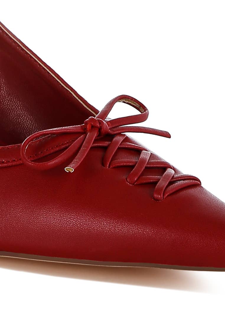 Red corset kitten heel