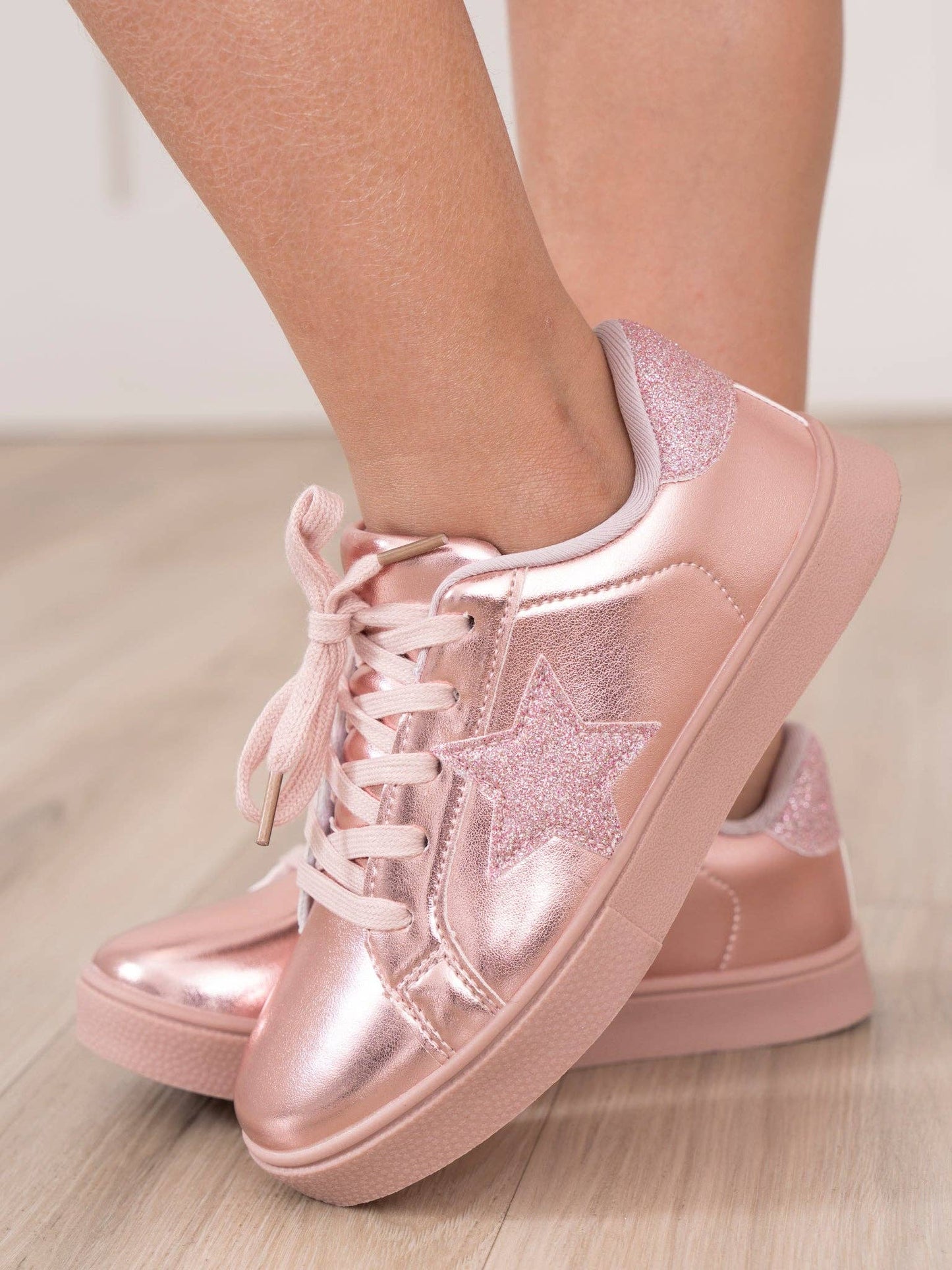Girls' Sparkle Star Sneaker - Metallic Pink: 12C