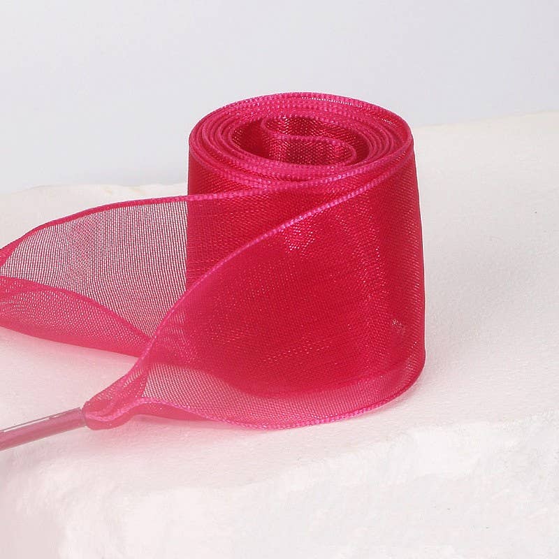 Sheer ribbon shoelaces Pink