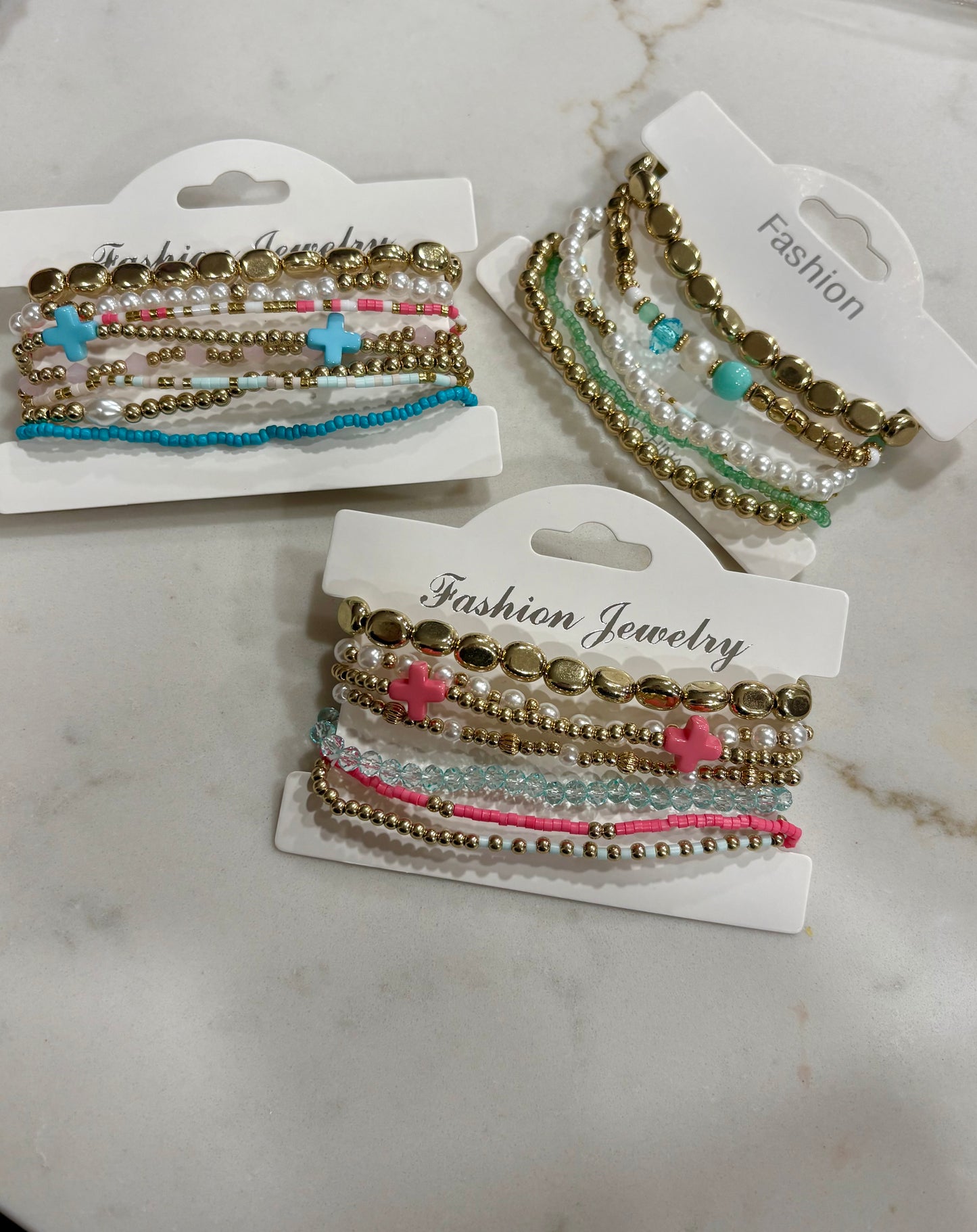 Cross bracelet stacks