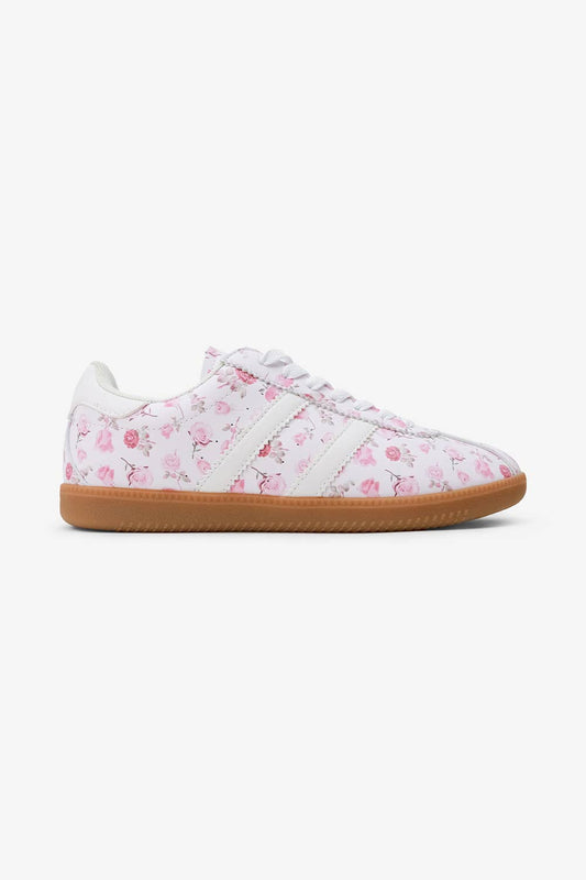 White Floral Sneakers 