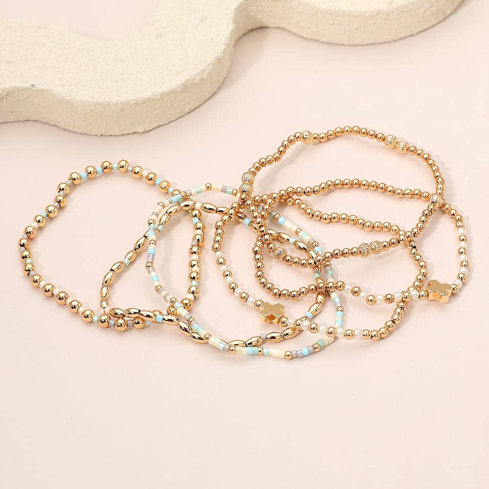 6 piece cross detail bracelet Neutral