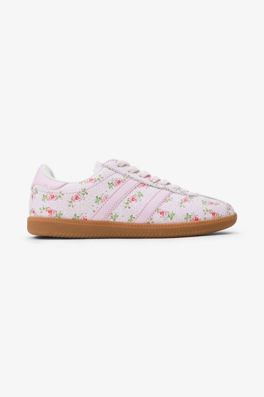 Pink Floral Sneakers