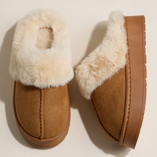 Platform sherpa slip on clogs