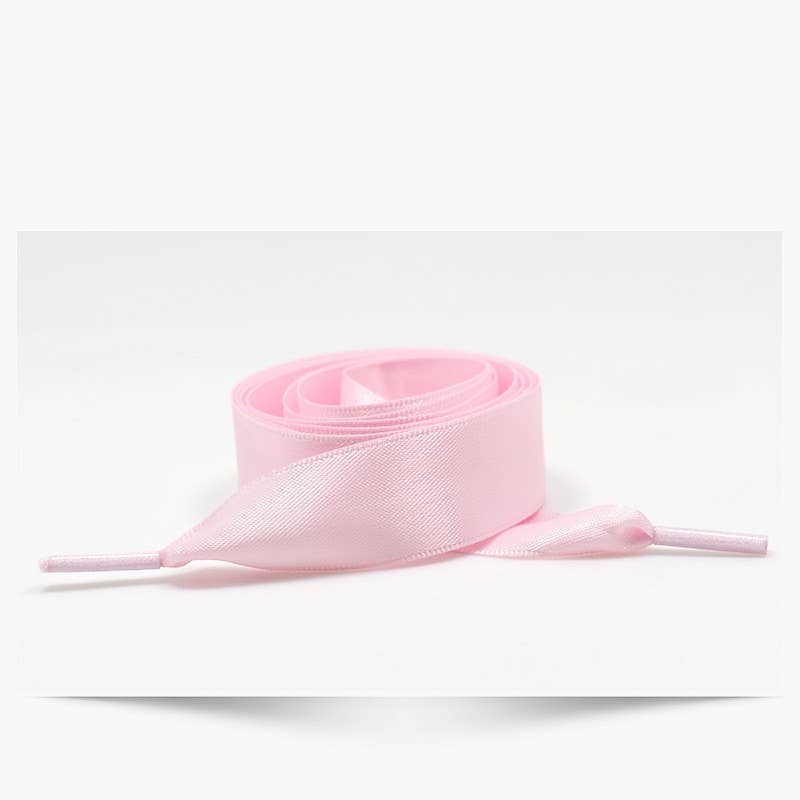 SILK SATIN RIBBON BOW PAIR SHOE LACES | 40SD108: Pink