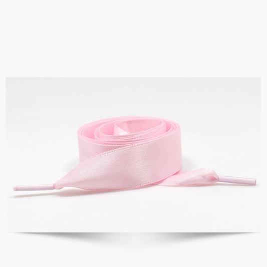 SILK SATIN RIBBON BOW PAIR SHOE LACES | 40SD108: Pink