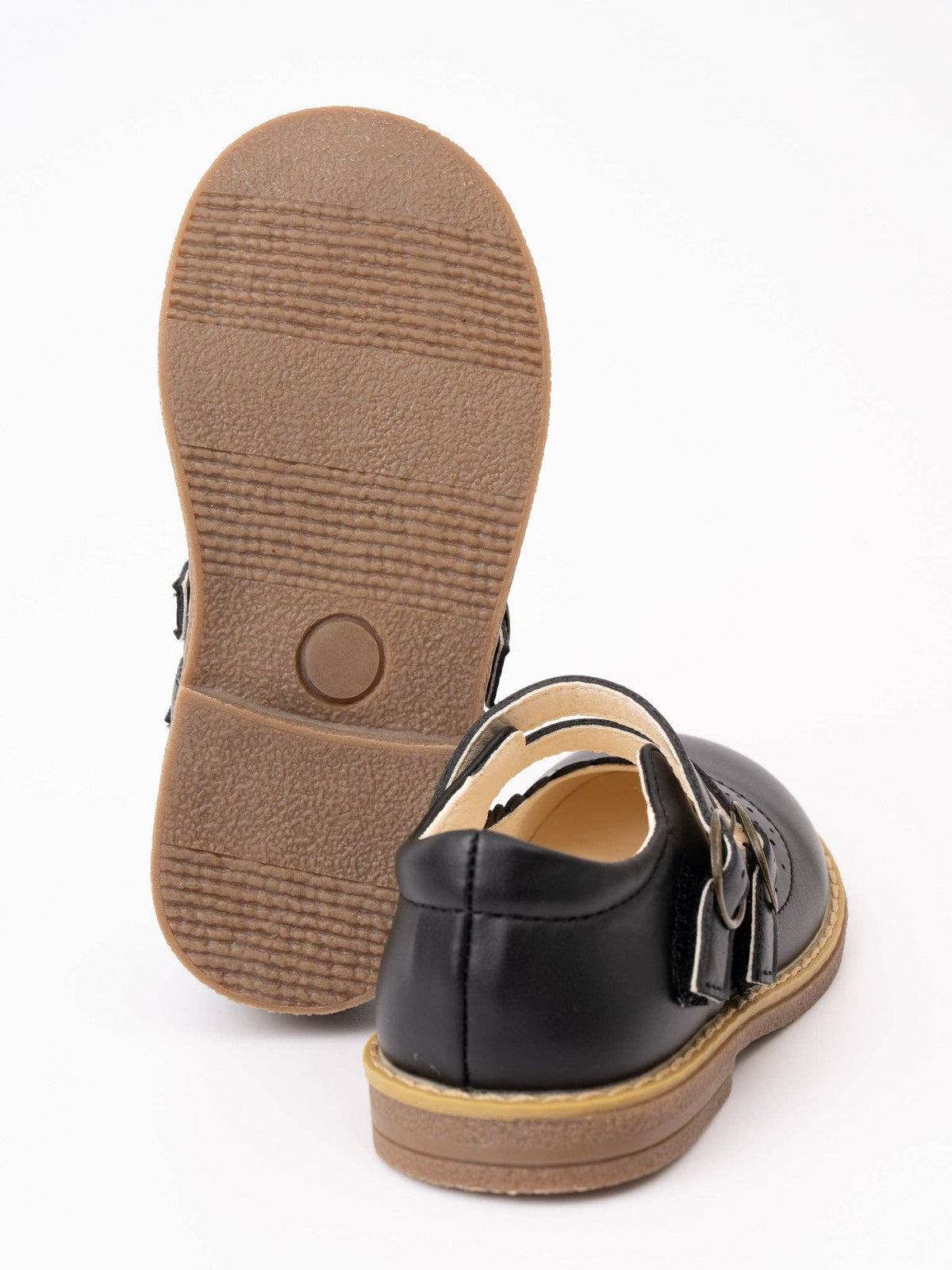 Double Buckle Mary Jane Hard Sole Shoes- Black: 5C