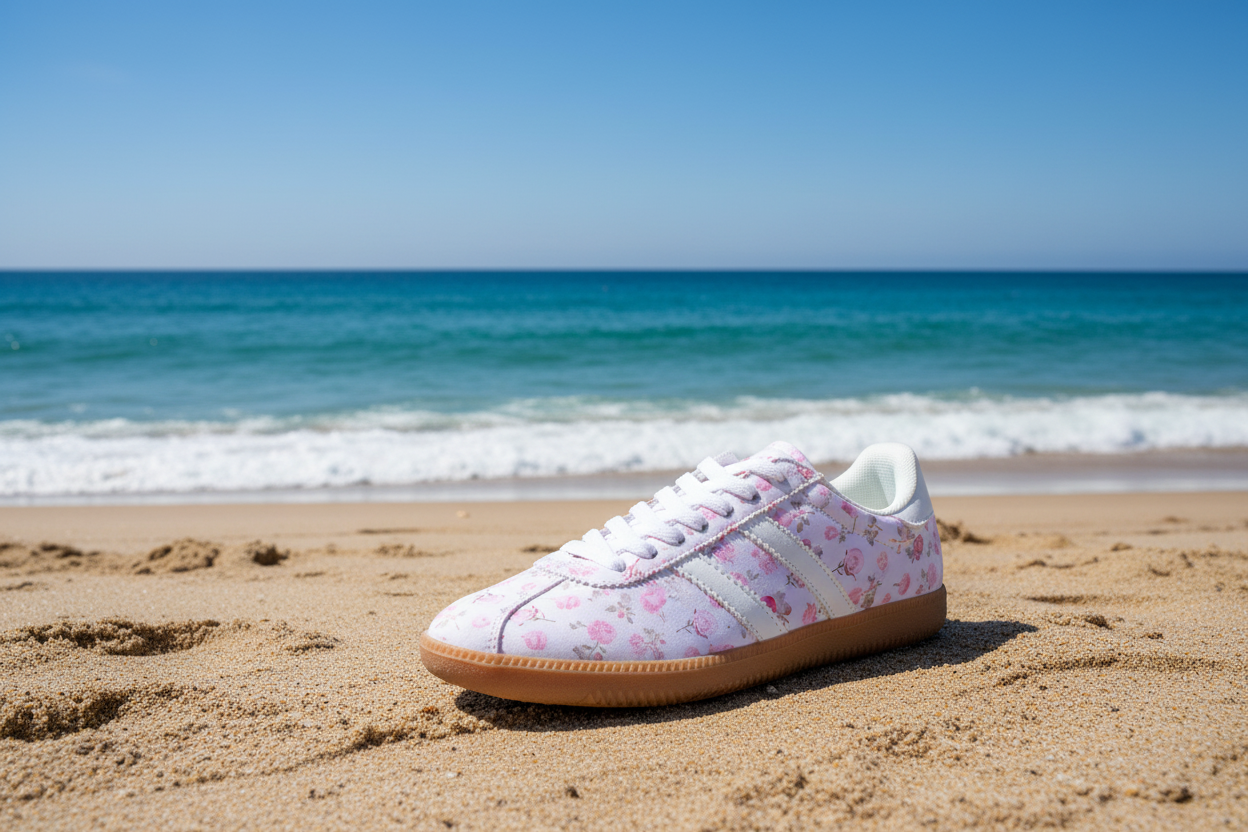 White Floral Sneakers 