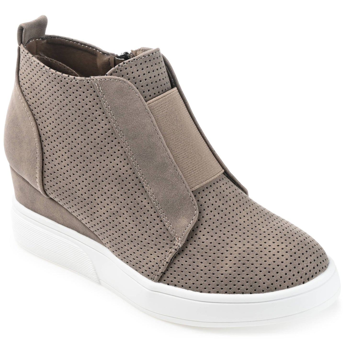 Clara Wedge Sneakers In Faux Leather: Black / 6 / Medium