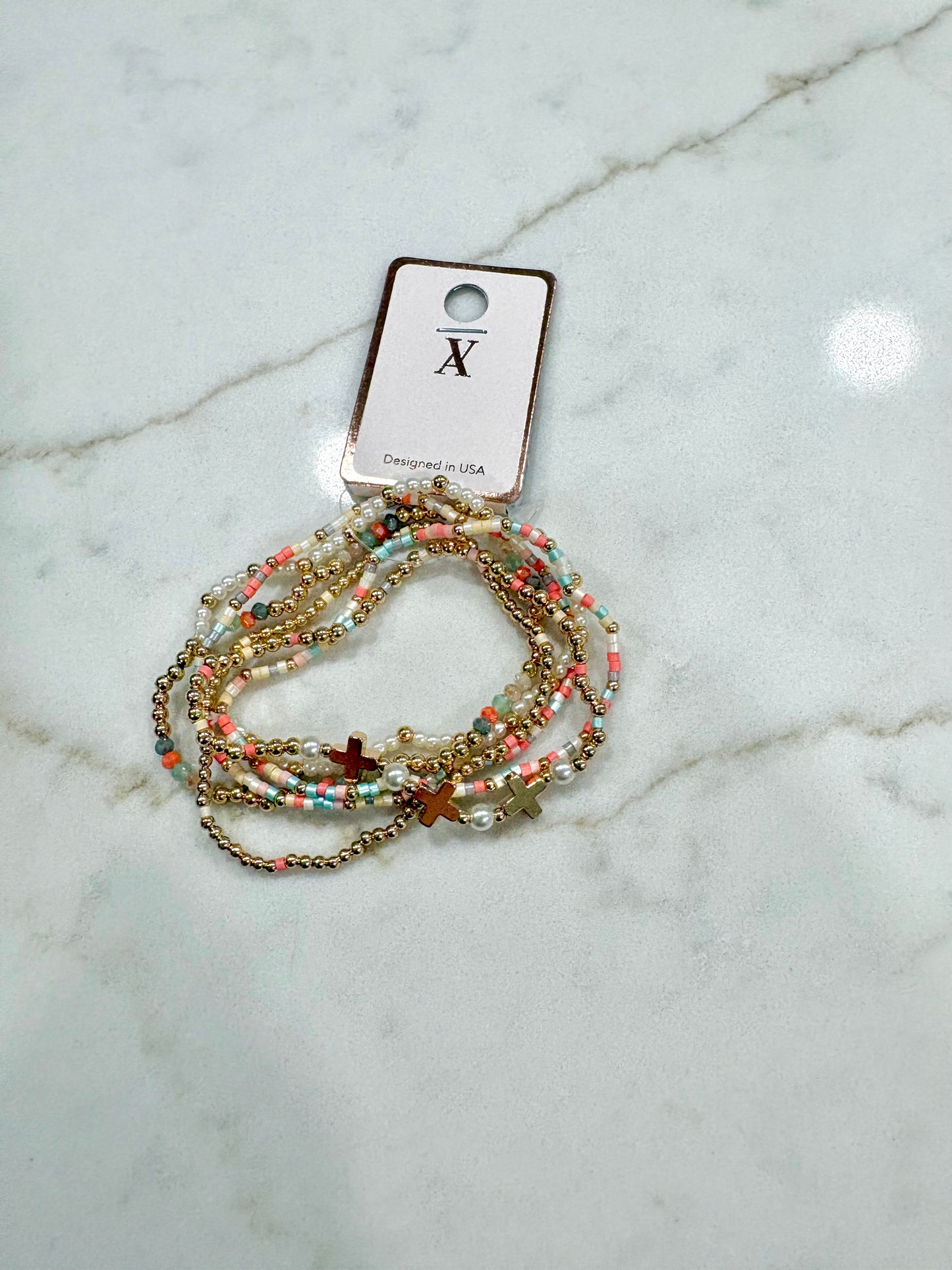 Multi colored cross stack