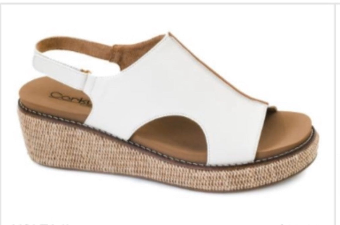 White cork wedge