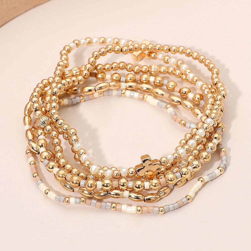 6 piece cross detail bracelet Neutral