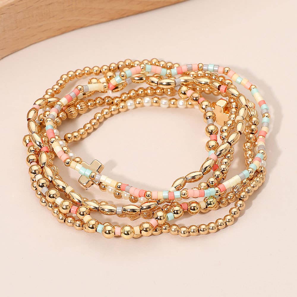 6 piece cross detail bracelet Neutral