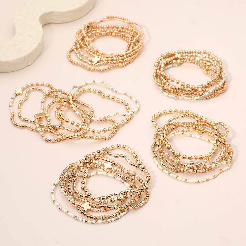 6 piece cross detail bracelet Neutral