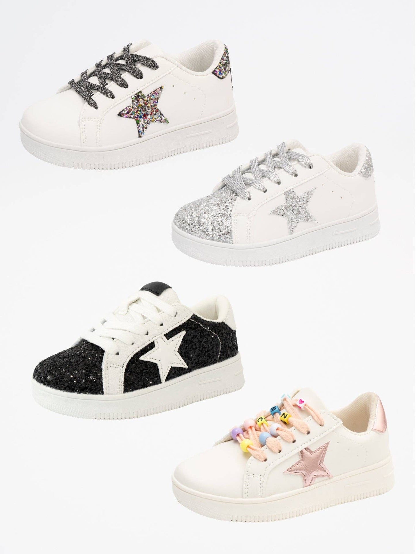 Girls' Sparkle Star Sneaker - Pink Shimmer: 12C