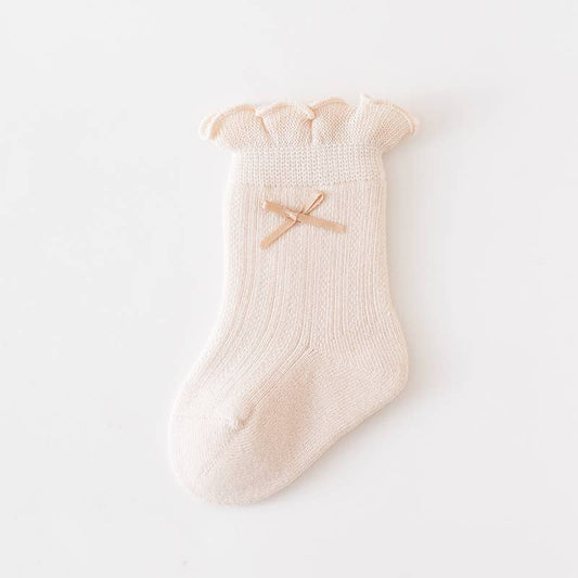 Baby lace socks: Cream/tan