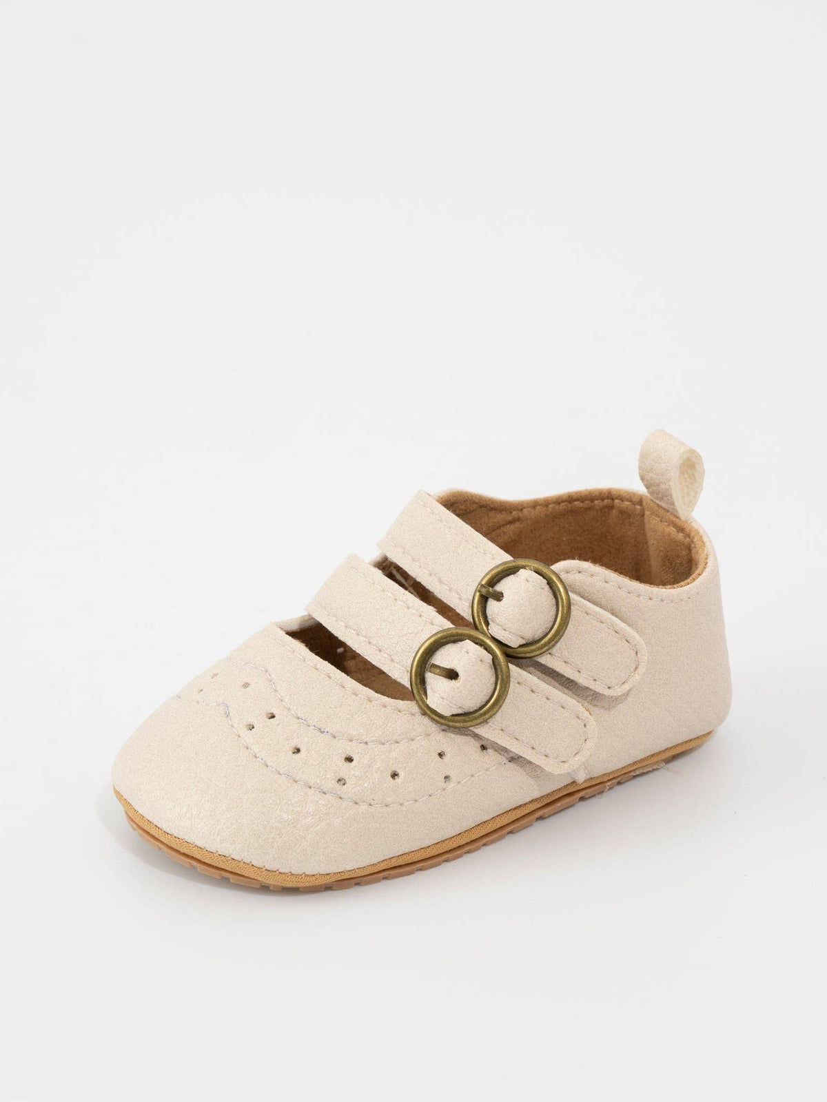 Double Buckle Mary Jane Baby Shoe Neutral: 0/6MOS