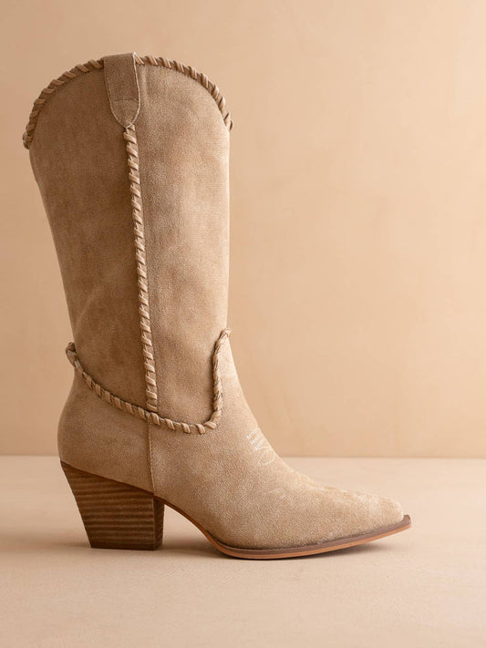The Tilley | Almond Whipstitch Western Cowboy boot
