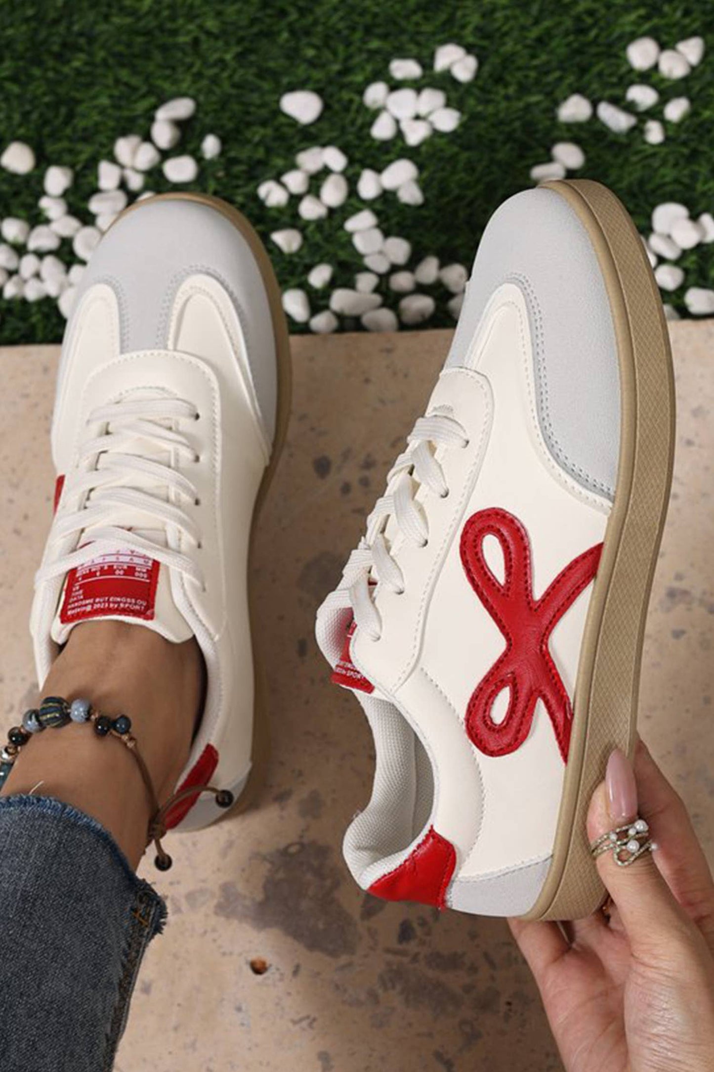 Pink bow sneakers