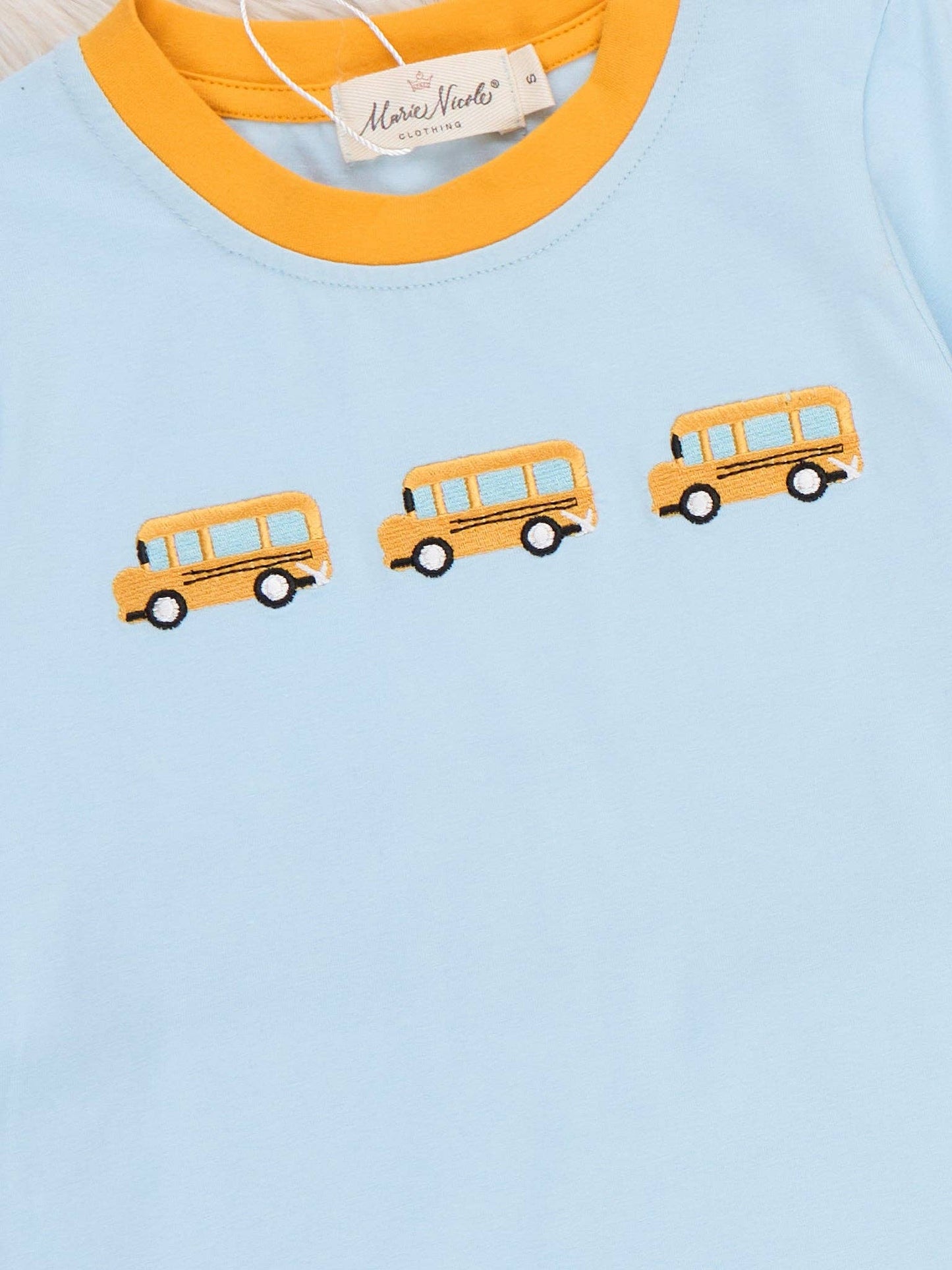 Playful Bus Embroidered Outfit: L(4yrs)