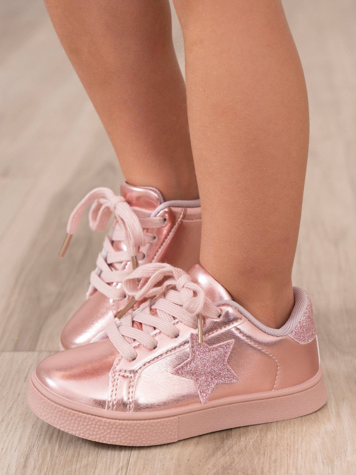 Girls' Sparkle Star Sneaker - Metallic Pink: 9C