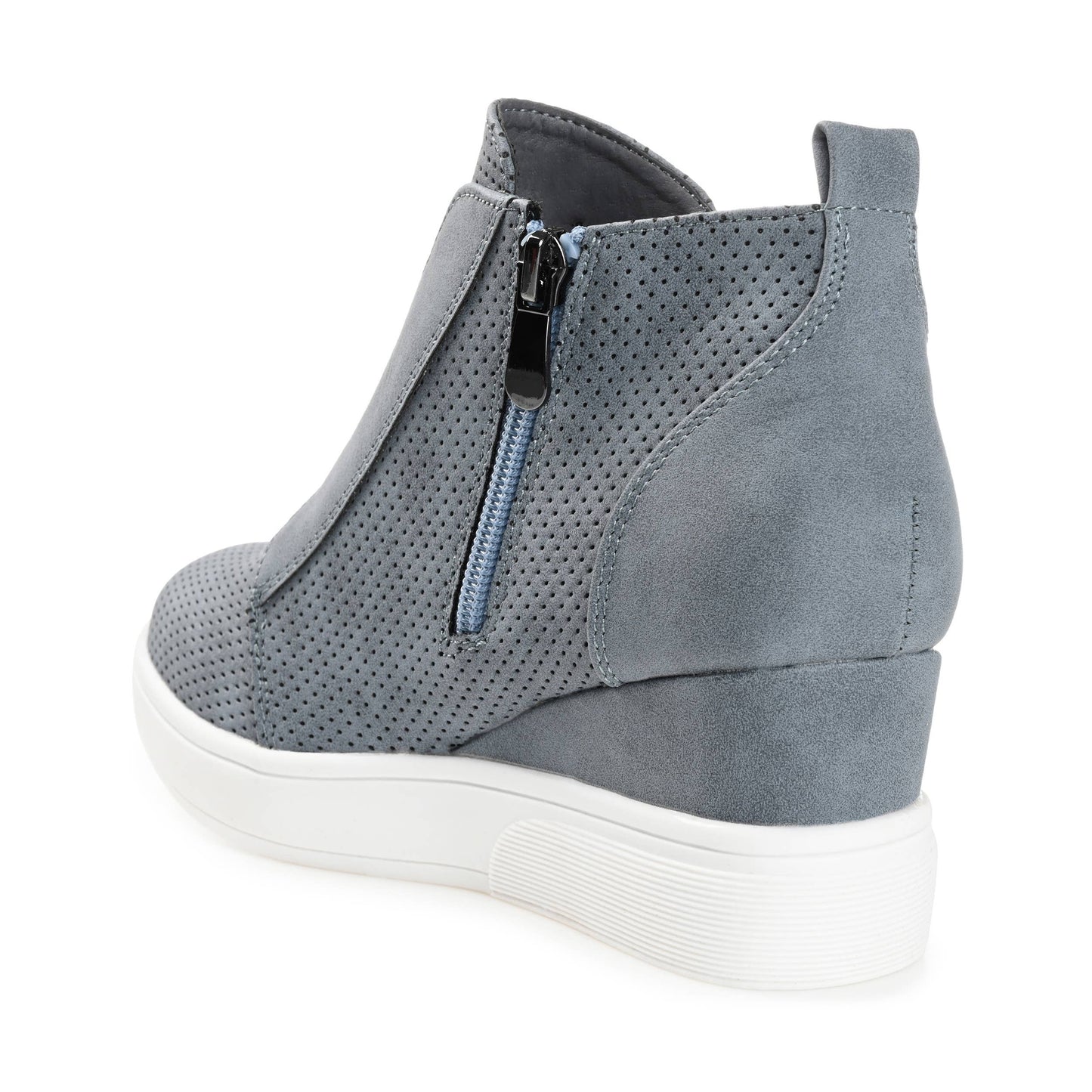 Clara Wedge Sneakers In Faux Leather: Black / 7 / Medium