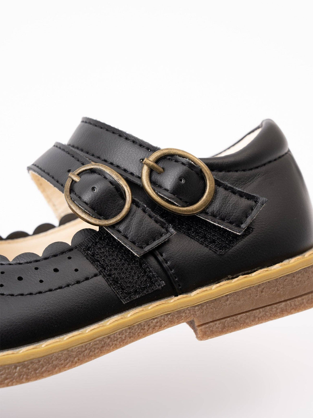 Double Buckle Mary Jane Hard Sole Shoes- Black: 10C