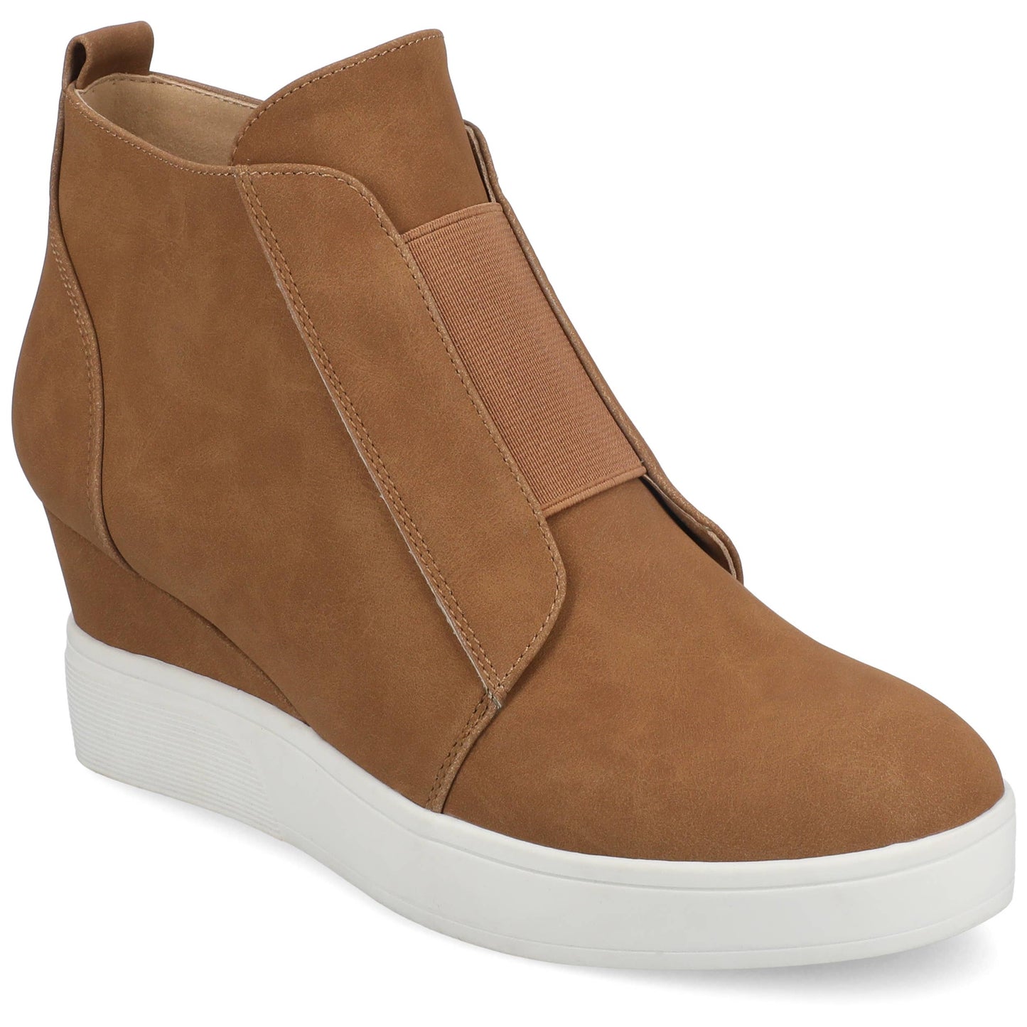 Clara Wedge Sneakers In Faux Leather: Black / 8 / Medium