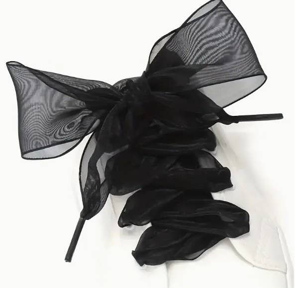 Sheer ribbon shoelaces Pink