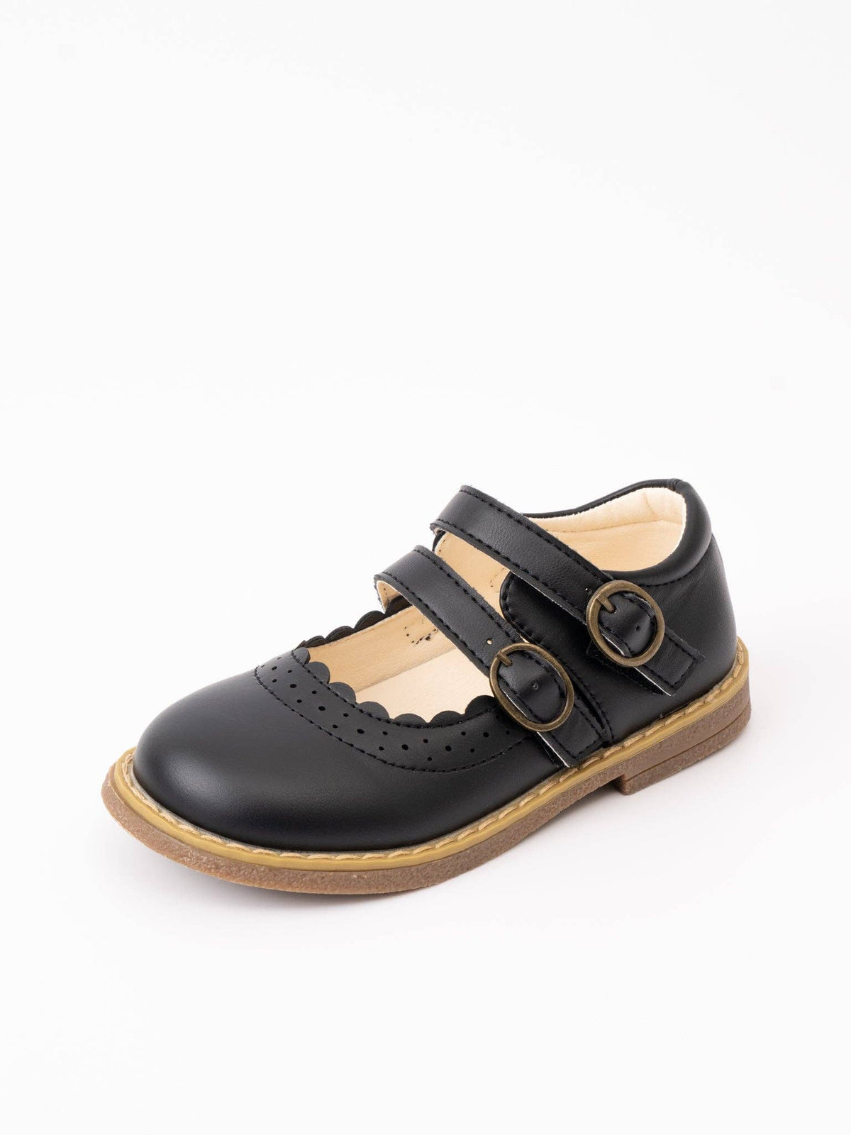 Double Buckle Mary Jane Hard Sole Shoes- Black: 4C