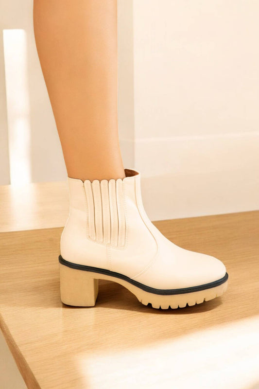 WINNIE PLATFORM  BOOTIE: OFF WHITE