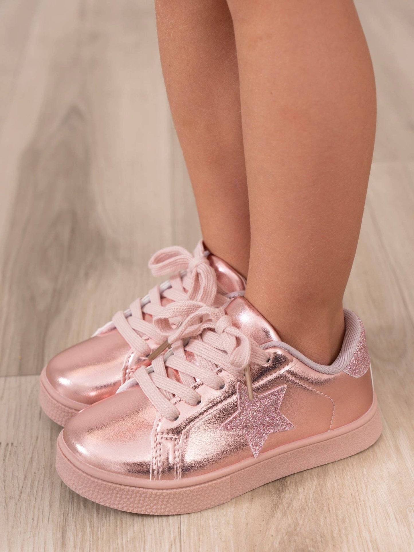 Girls' Sparkle Star Sneaker - Metallic Pink: 12C
